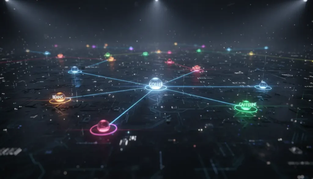 Visualizing Vector Space: How AI connects related concepts without needing exact keyword matches.