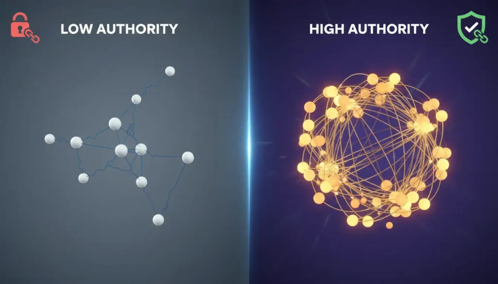 The difference between a thin site and a Topical Authority powerhouse.